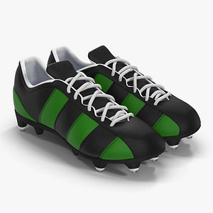 3d football boots 2 green model