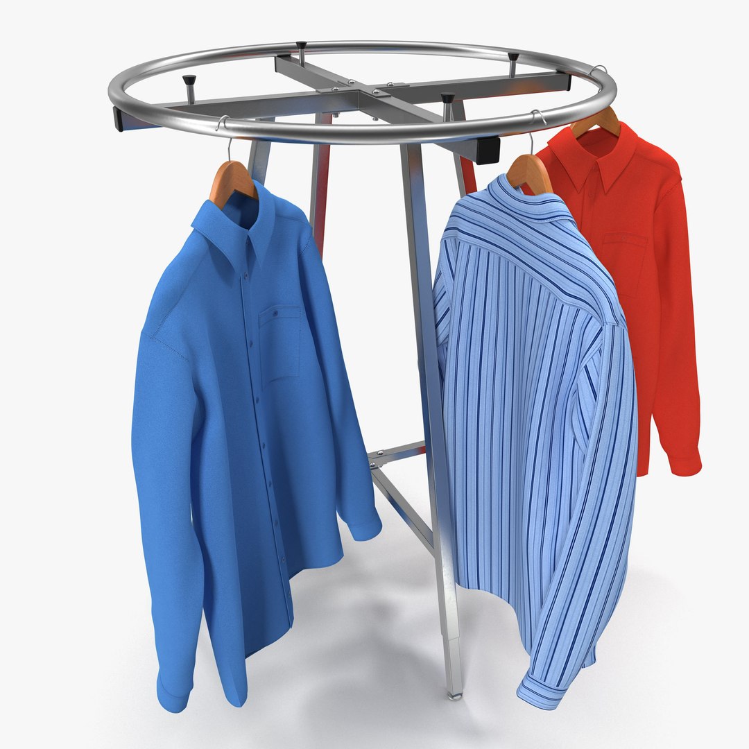 Round Clothing Rack 4 3D Model 3D model preview