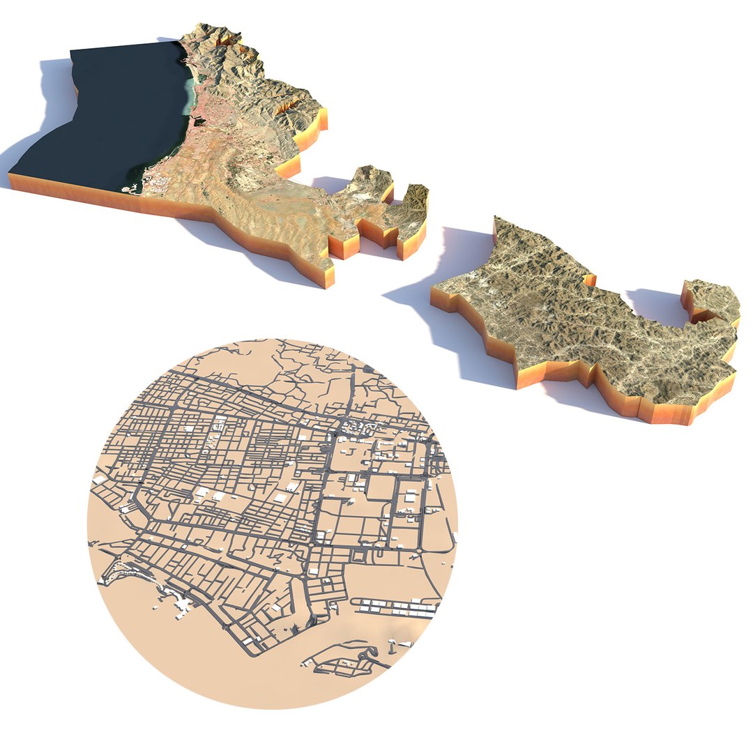 3D Ras AL Khaimah Terrain City Model - TurboSquid 2427558