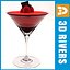 raspberry martini cocktail 3d model