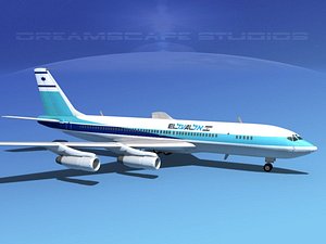 707-320 airlines boeing 707 3d model