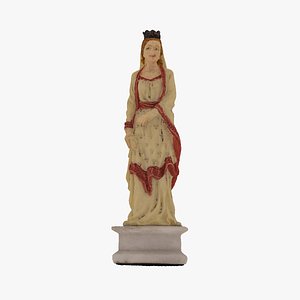 chess piece queen white 3D