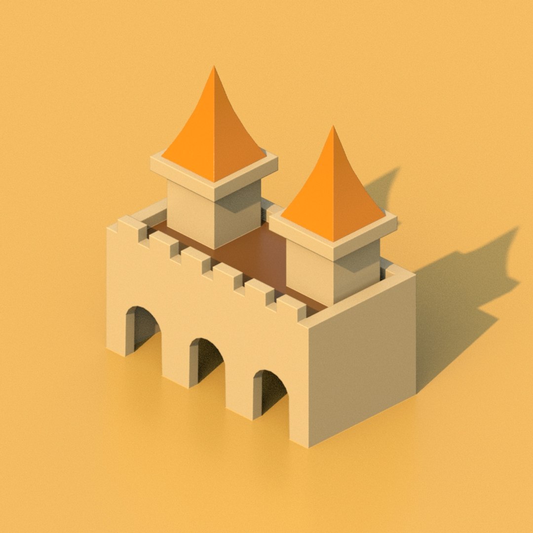 Isometric Cartoon Low Poly Medieval Castle Model - TurboSquid 1871786