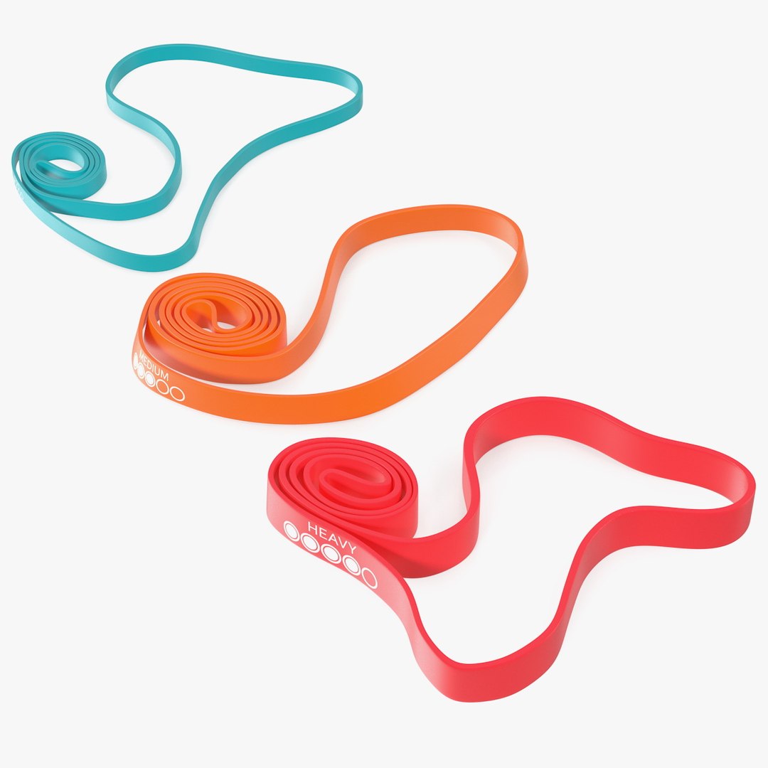 Elastic Resistance Band Set 3D model preview