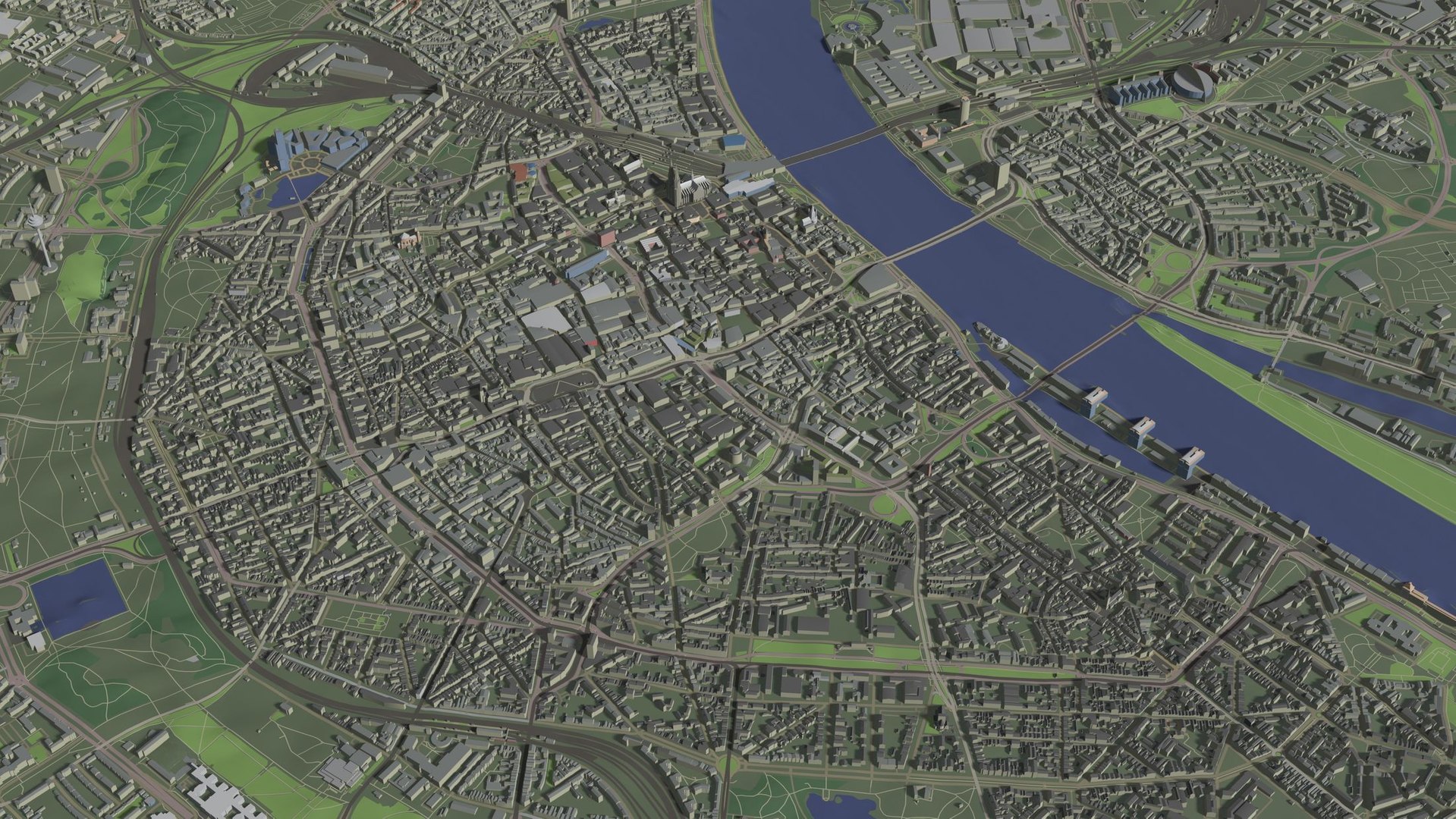 3D Cologne Germany - City And Urban 3D Model Model - TurboSquid 2217107