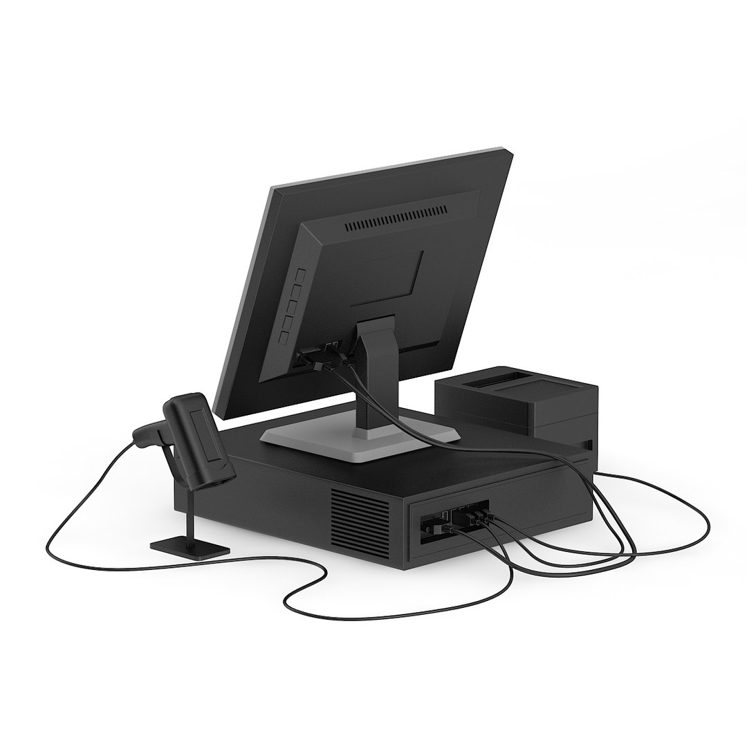Cash Register Scanner Printer 3d Max