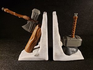 Thunder God Axe and Hammer Bookends
