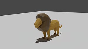 Lion LowPoly 3D model