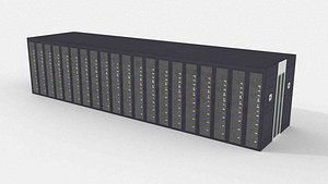 3D Dual Row Server Racks with Cold Aisle Containment System