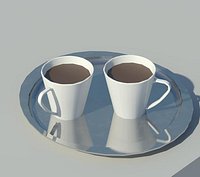 two cups of coffee on tray