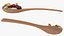 Wooden Spoons with Seeds Collection 4 3D model