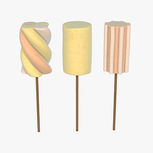 Marshmallows colorful on stics