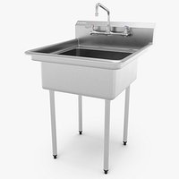 Global Industrial Stainless Utility Sink Silver