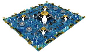 3D Big Circuit Board model