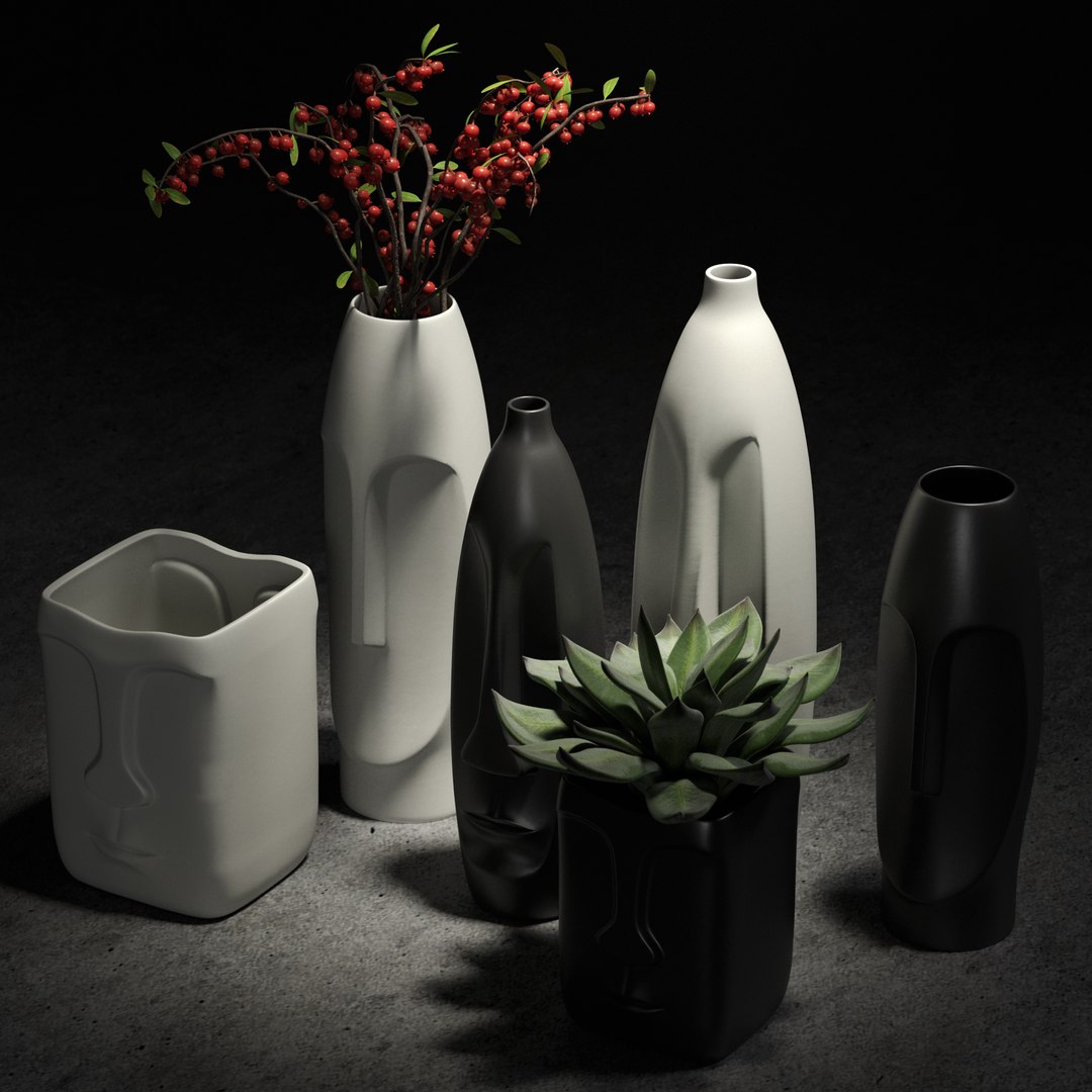 Decorative Vases Pots Model - TurboSquid 1468364