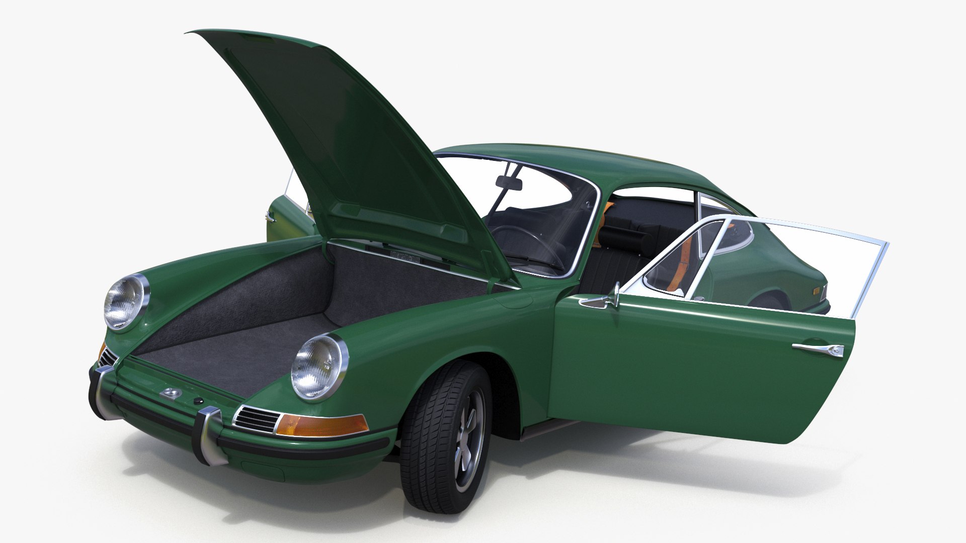 Retro Coupe Sport Car Rigged for Cinema 4D 3D model preview