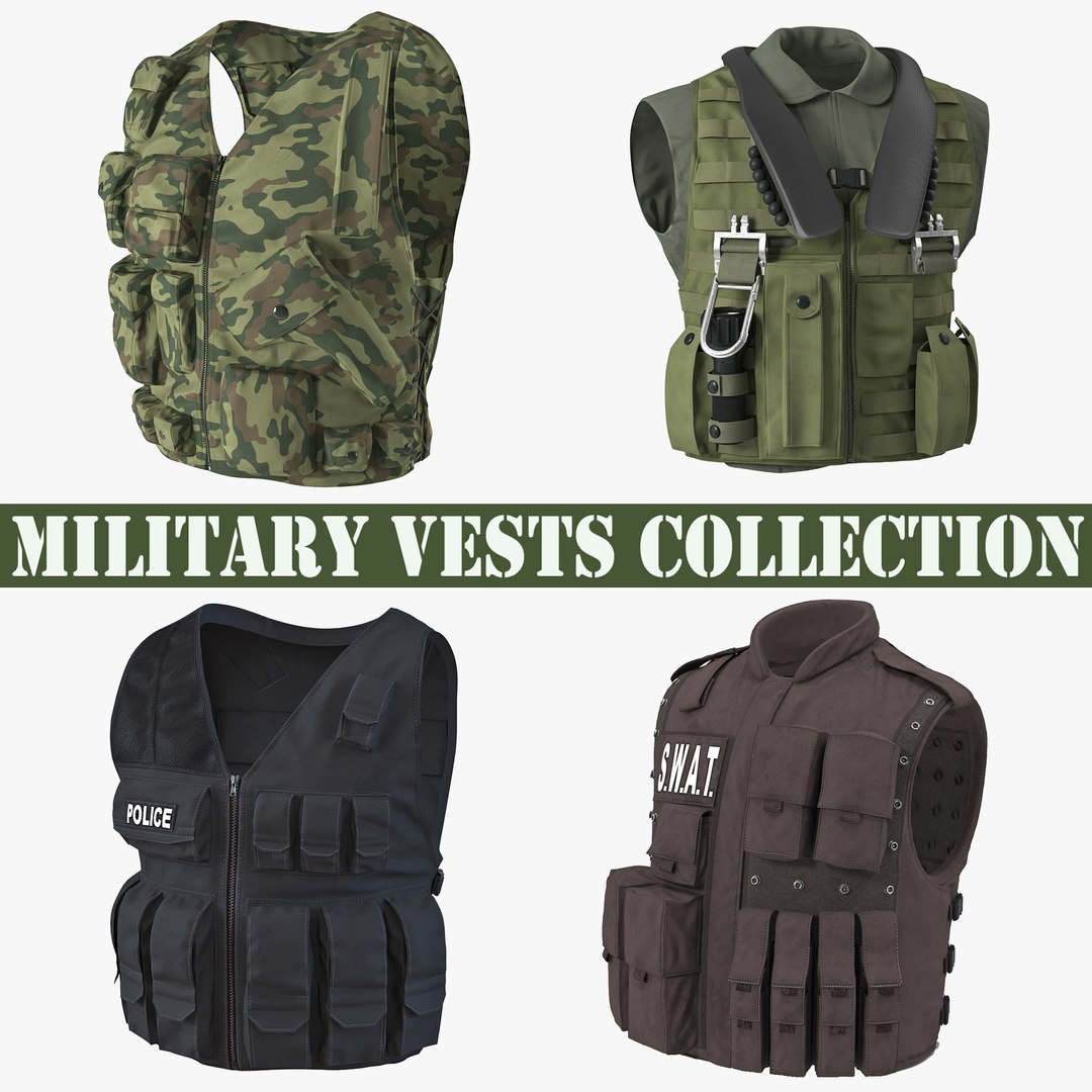Military Vests Collection 3D model preview