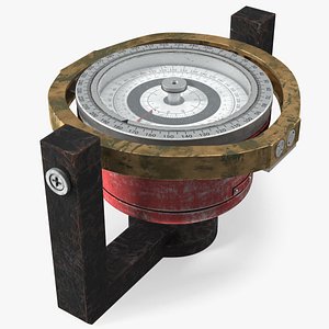 3D model Old Ship Compass Red