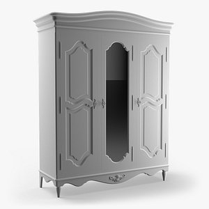 French Provincial Mirrored Armoire Wardrobe Classic Furniture