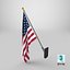 3D Wall Flag USA V2 model
