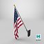 3D Wall Flag USA V2 model