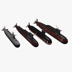 chinese 091 092 093 094 nuclear submarine collection 3D