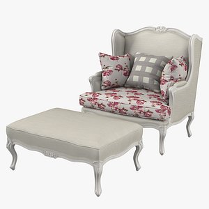 Seven Sedie Elegant Classic Style Armchair With Footrest