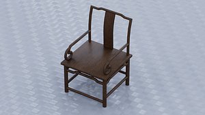 Ming-style horseshoe-back armchair 3D model