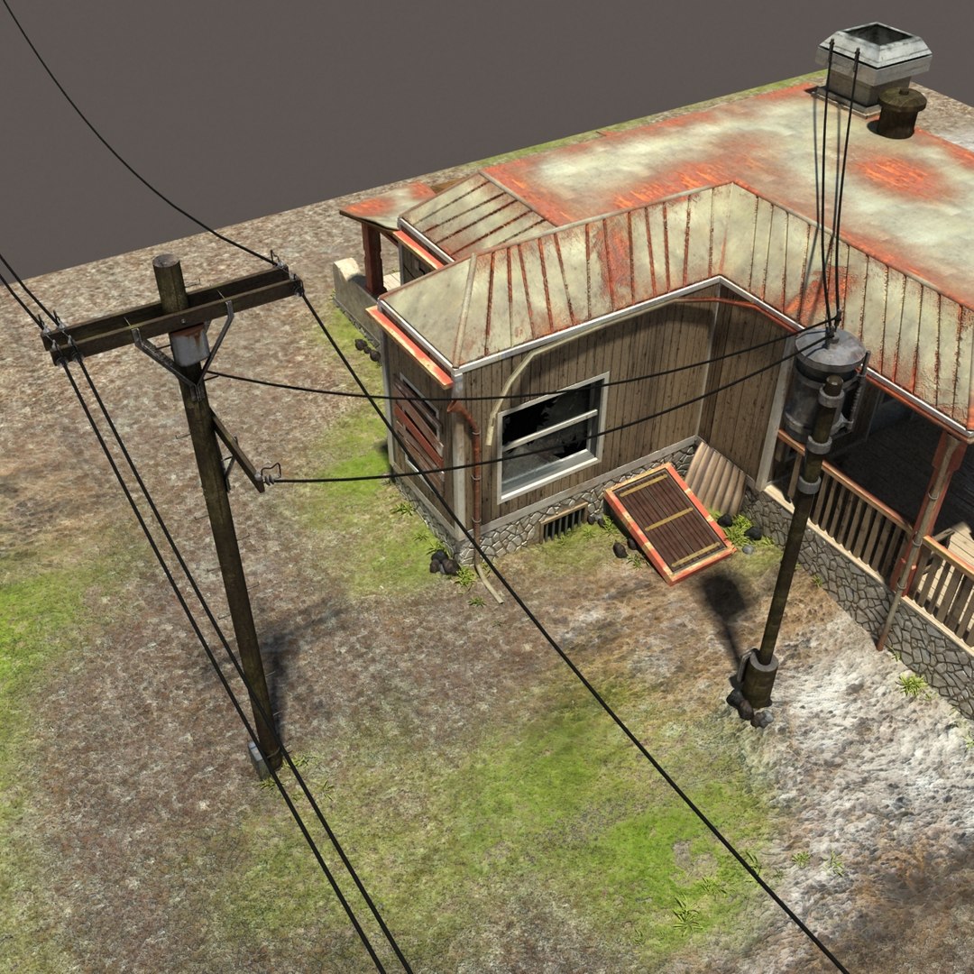 3d Obj Old Post Apocalyptic House