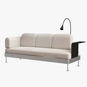 Ikea DELAKTIG 3-seat sofa w side table and lamp