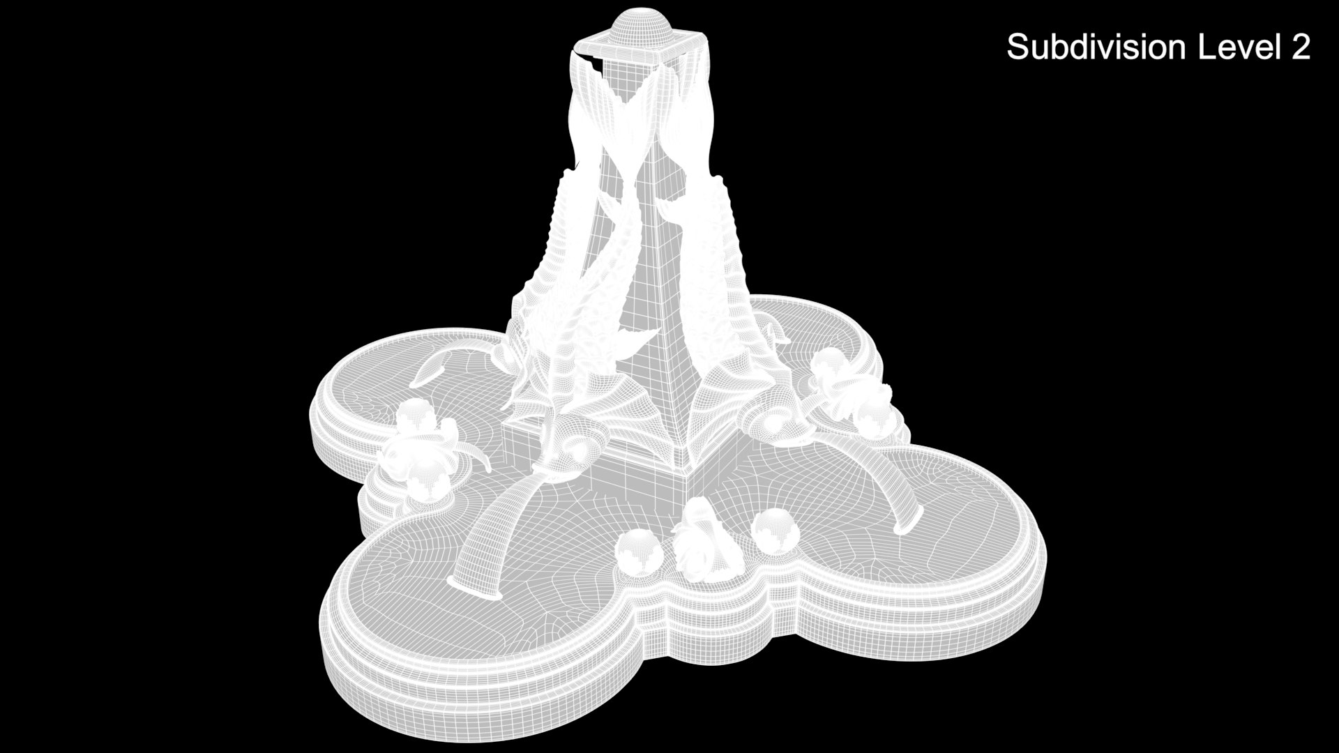 3D fountain x3 TurboSquid 1669437