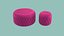 Round tufted ottoman pourple fabric 3D model