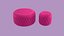Round tufted ottoman pourple fabric 3D model