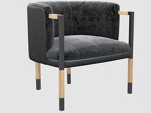 3D model larchmont chair mink shearling