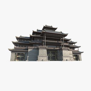 3D Ancient Asian architecture super large palace