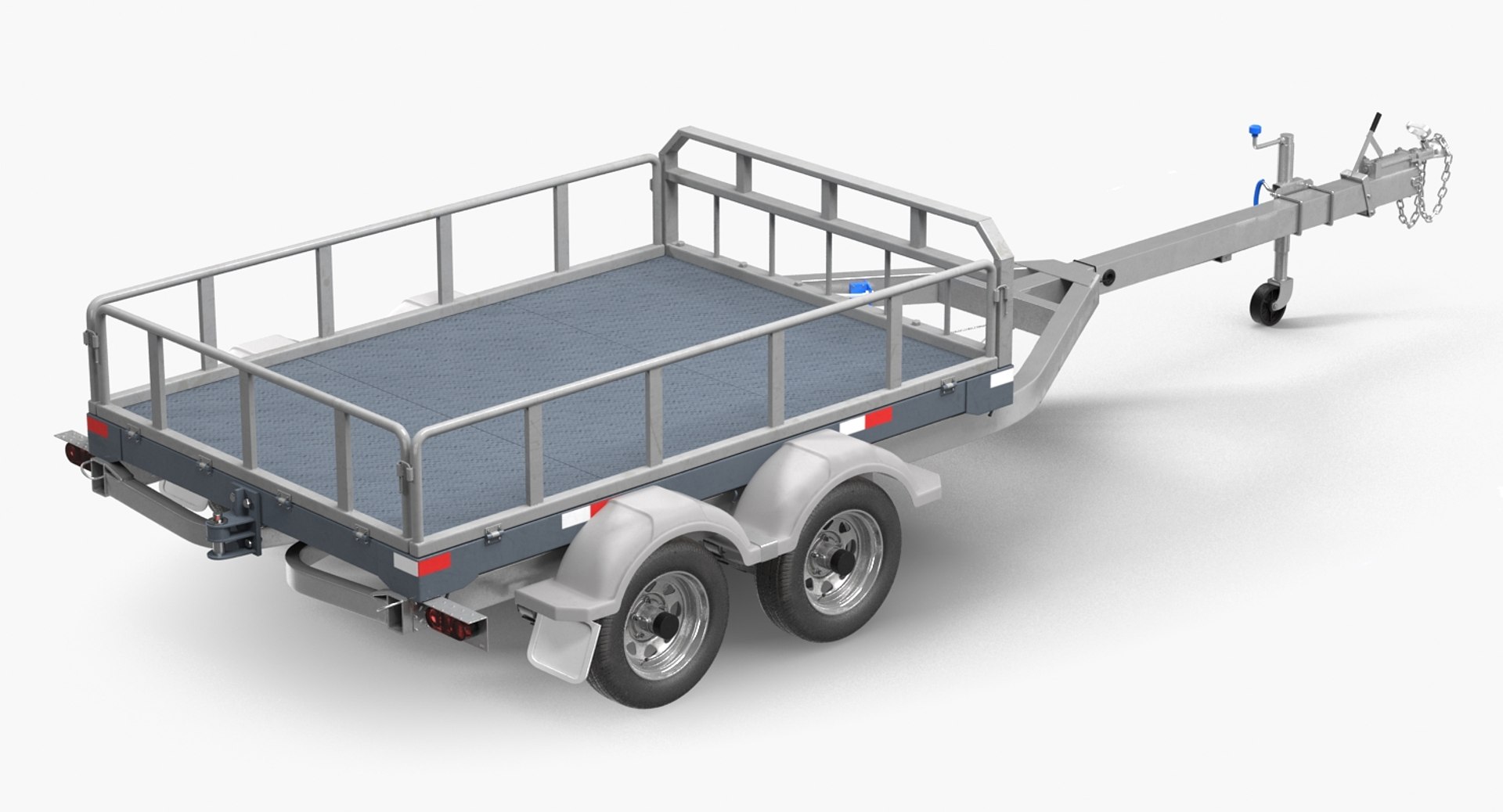 Double Axle Trailer 3d - Turbosquid 1221397