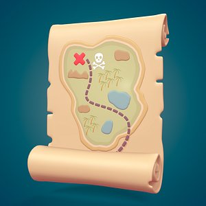 Simple Treasure Map - Mapa do Tesouro Simples free 3D model