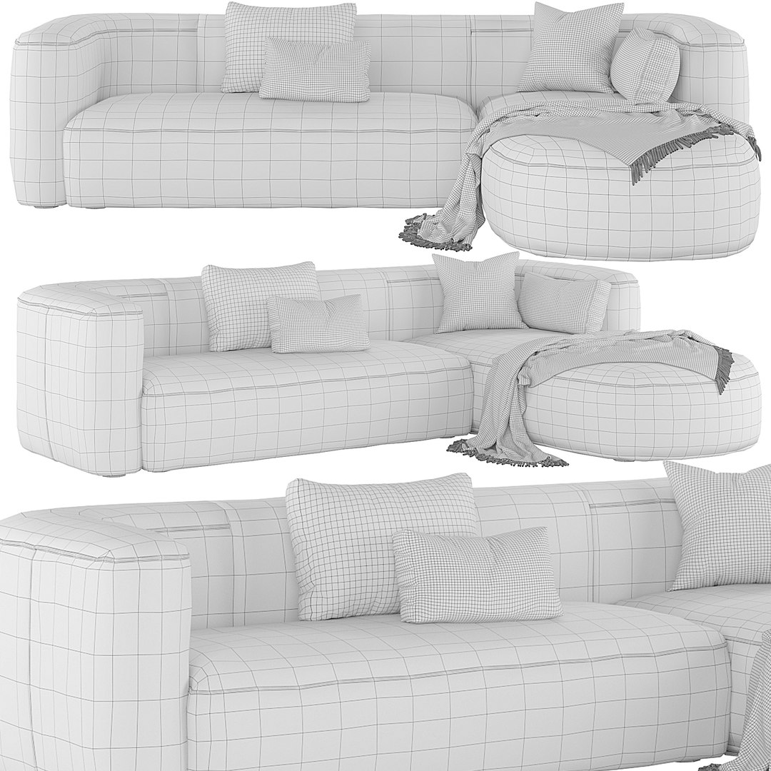 Mellow Sectional Sofa By Acanva 3D Model - TurboSquid 2059739