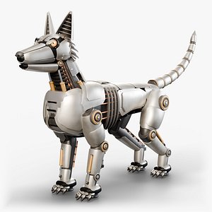 Robot Dog Rigged - Mechanical German Shepherd