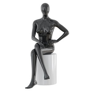 Seated faceless woman mannequin 22