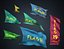 3D 20 Fully Loop Animated Flags model