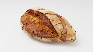French Loaf or French bread with corn and cereals 3D model
