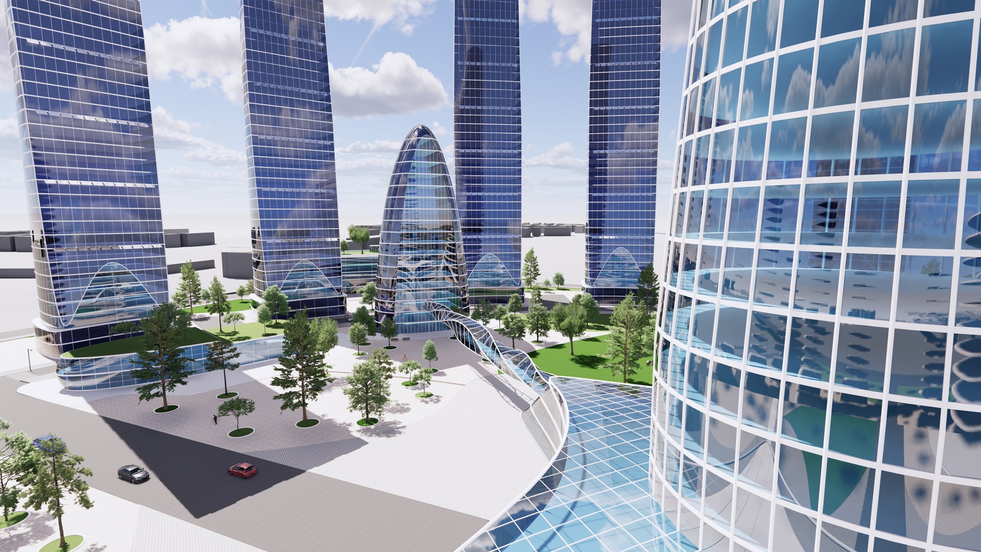 3D City Futuristic Model - TurboSquid 1648608
