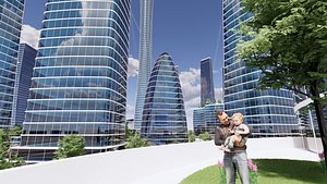 3D city futuristic model