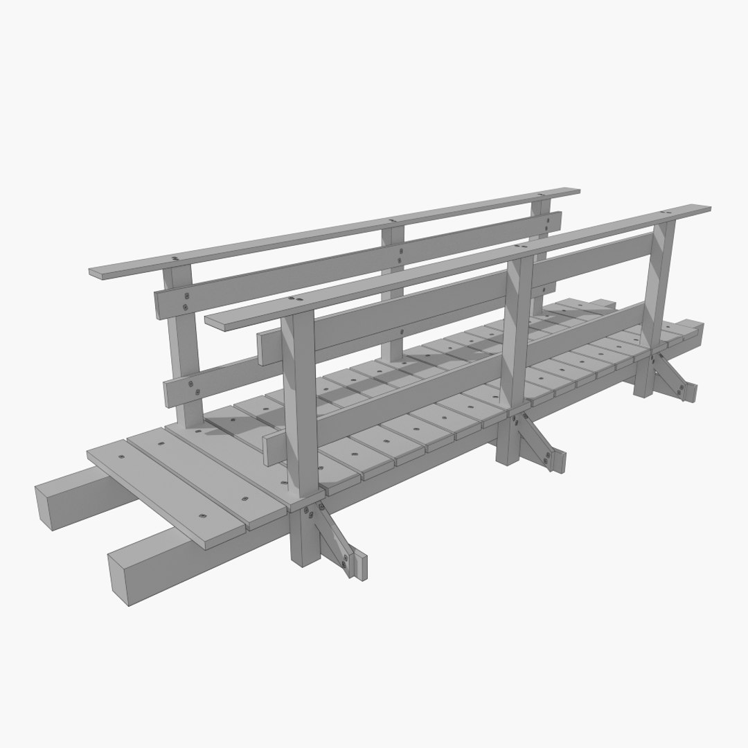 Wood wooden bridge model - TurboSquid 1209991