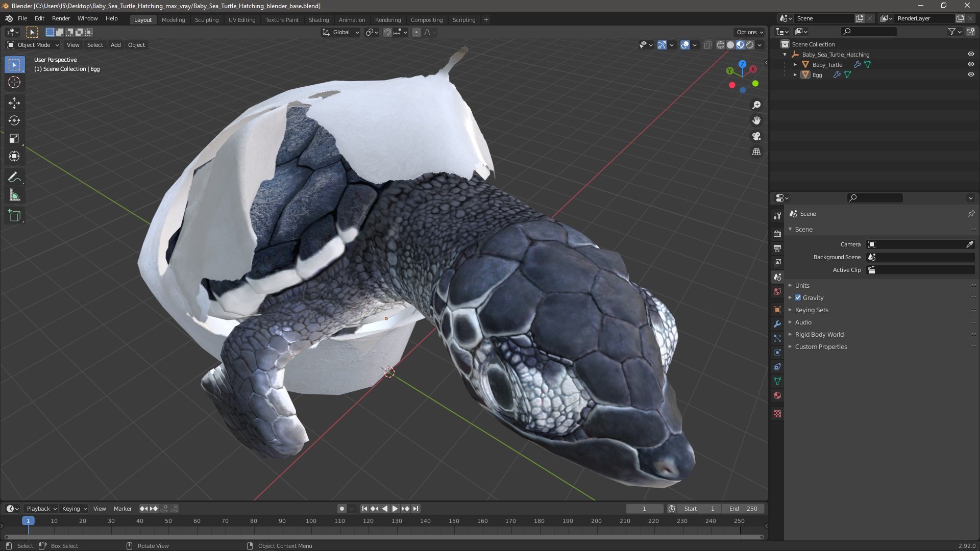 3D Baby Sea Turtle Hatching https://p.turbosquid.com/ts-thumb/bS/P1gEUG/K9/babyseaturtlehatchingvray3dmodel024/jpg/1709922851/1920x1080/fit_q87/aafdedadc387d9e26c9bff31693c6fae85278ad5/babyseaturtlehatchingvray3dmodel024.jpg