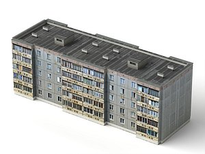 3D Old Panel Residential Building model