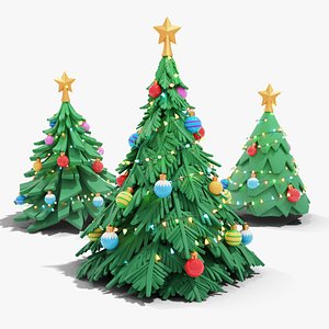 Christmas tree 3 stylized models