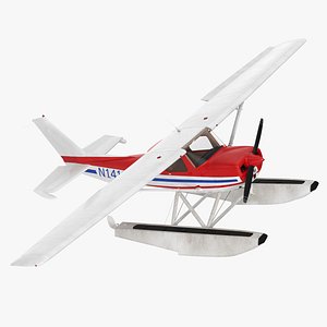 Light Propeller Seaplane Cessna 150 Rigged
