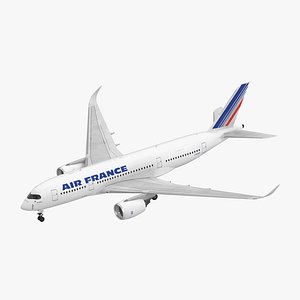 Airbus A350-800 Air France Rigged 3D Model